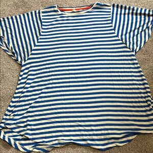 Blue and White Striped Top